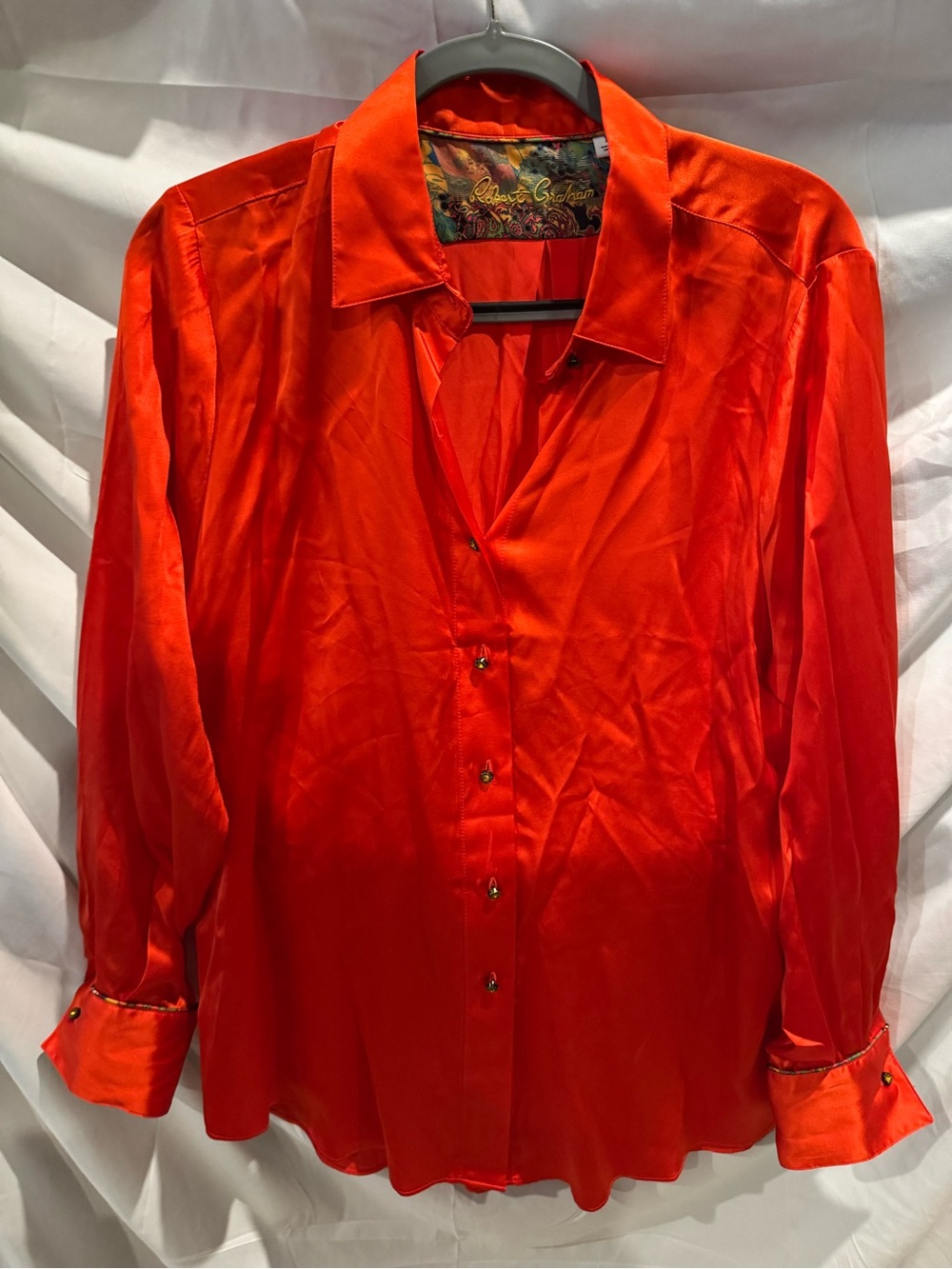 Robert Graham Vibrant Red Button-Down Blouse